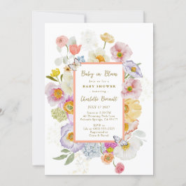 Baby in Bloom Floral Butterfly Babydusche Einladung