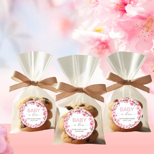 Baby in Bloom Floral Cherry Blossom Runder Aufkleber