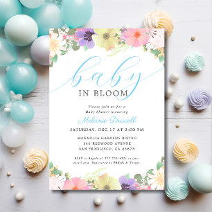 Baby in Bloom Floral Garden Kinderdusche Einladung