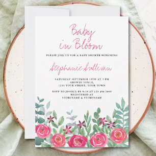 Baby in Bloom Floral Girl's Baby Shower Einladung