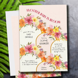 Baby in Bloom Floral Gold Arch Baby Sprinkle Einladung