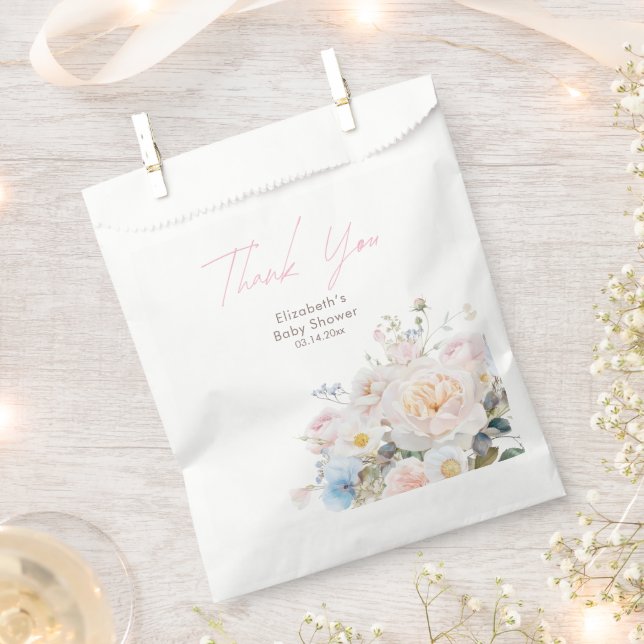 Baby in Bloom Floral Pink Babydusche Geschenktütchen (Ausgeschnitten)