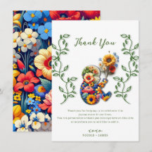 Baby in Bloom Floral Vine Baby Dusche Vielen Dank