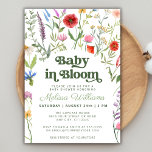 Baby in Bloom Floral Wildblume Babydusche Einladung<br><div class="desc">Das Baby in Bloom Floral Wildblume Baby Shower Invitation ist die perfekte Wahl für eine angenehme und naturlich inspirierte Feier. Genießen Sie die Schönheit des Frühlings und die Freude an der nahenden Elternschaft mit diesem bezaubernden Design, das mit floralen Akzenten in Aquarellen und einer Touch des boho charme besticht. **Baby...</div>