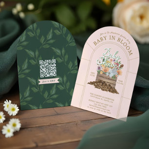 Baby in Bloom Floral Wood Crate Garden Baby Dusche Einladung