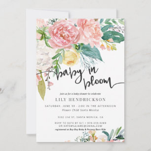 Baby in Bloom Florale Babyparty-Einladung