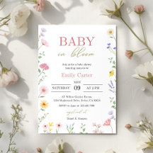 Baby in Bloom Florale Babyparty-Einladung