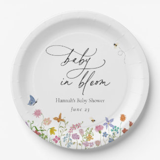 Baby in Bloom Florale Babyparty Pappteller