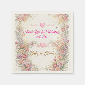 Baby in Bloom Florale Babyparty Serviette