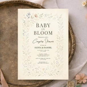 Baby in Bloom Florale Paar-Baby Shower Einladung