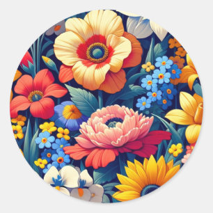 Baby in Bloom Florale Weinblatt Baby Shower Runder Aufkleber
