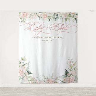 Baby in Bloom Florals Baby Shower Hintergrund Wandteppich