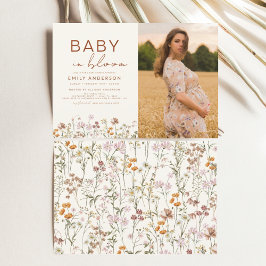 Baby in Bloom Foto Baby Showgarten Einladung