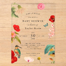 Baby in Bloom | Frühjahr-Wildblume Kinderdusche Acryleinladungen