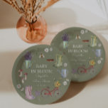 Baby in Bloom Garden Baby Dusche Pappteller<br><div class="desc">Gartenelemente Baby Dusche Papier Teller. Personalisierbar!</div>
