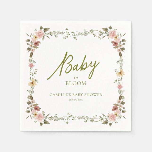Baby in Bloom Garden Baby Dusche Serviette (Vorderseite)