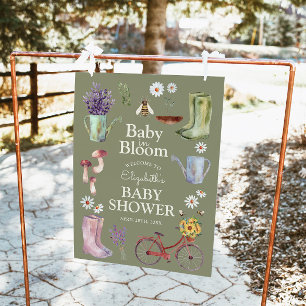 Baby in Bloom Garden Baby shower Affiche de bienve