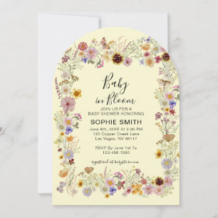 Baby in Bloom Garden Party Butterflies Babydusche Einladung