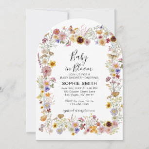 Baby in Bloom Garden Party Butterflies Babydusche Einladung
