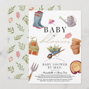 Baby in Bloom Garening Tools Kinderdusche per Mail Einladung