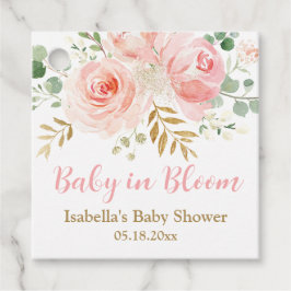 Baby in Bloom Gefallen Tags, Blush Pink Baby Dusch Geschenkanhänger