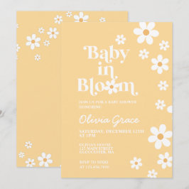 Baby in Bloom gelb Daisy Baby Dusche Einladung