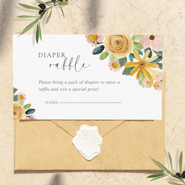 Baby in Bloom Gelbe Blumenwindel Begleitkarte (Von Creator hochgeladen)