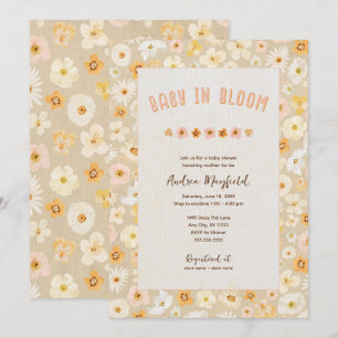 Baby in Bloom gepresste Blume Babydusche Einladung