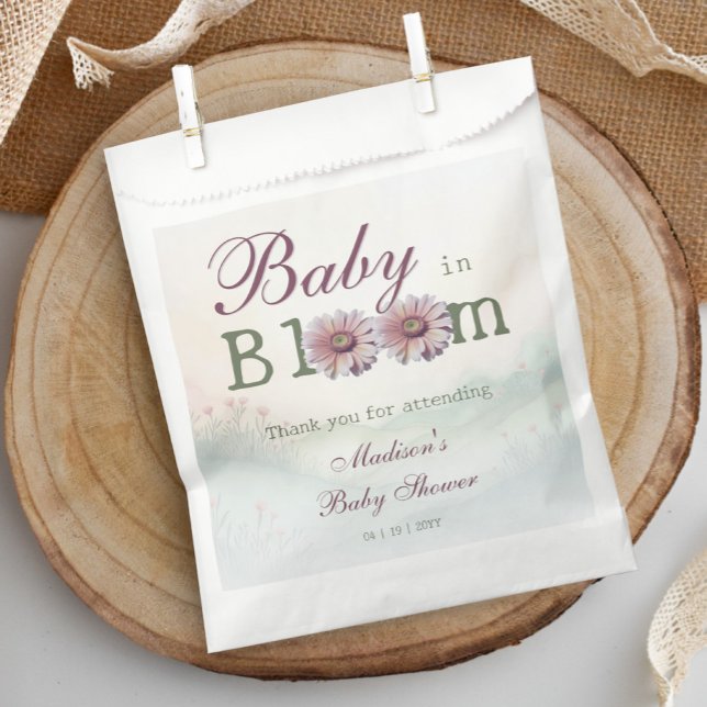 Baby in Bloom Gerber Daisies Baby Shower Geschenktütchen (Baby in Bloom Gerber Daisies Baby Shower Favor Bag)