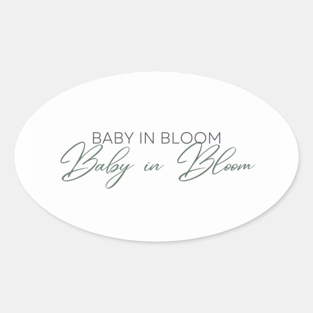 Baby in Bloom - Gipskraut Ovaler Aufkleber (Vorderseite)