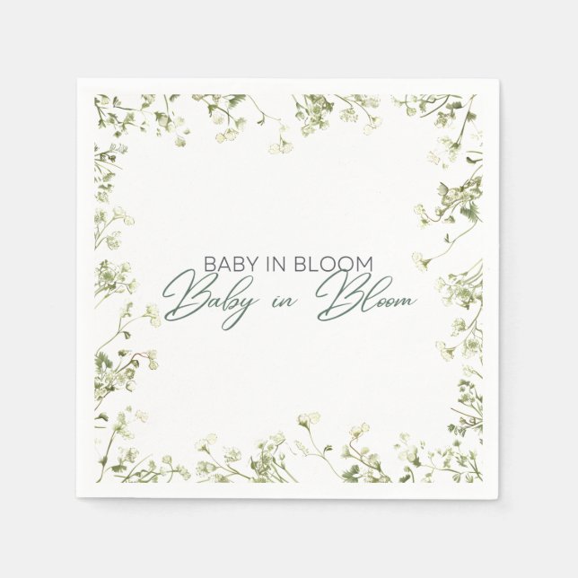 Baby in Bloom - Gipskraut Serviette (Vorderseite)