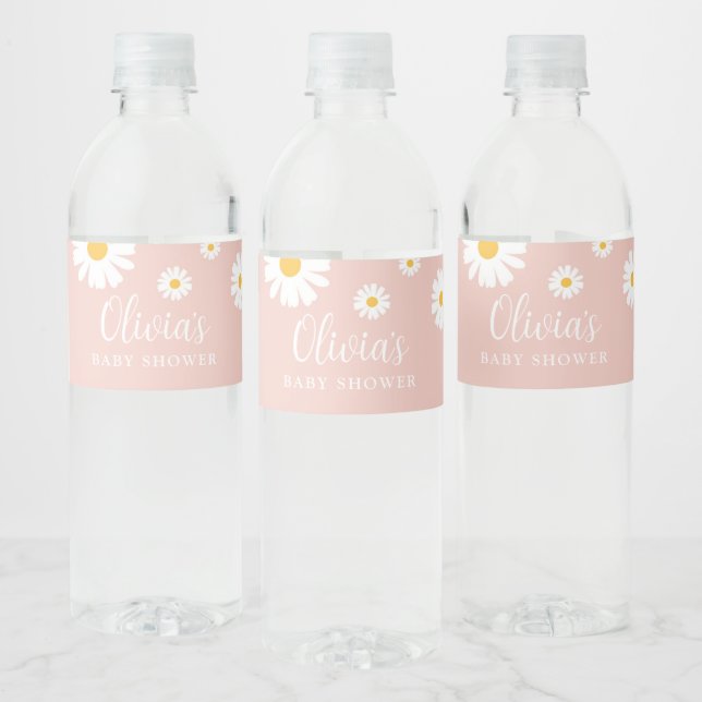 Baby in Bloom Girl Babydusche Wasserflaschen Label (Flaschen)