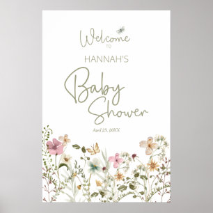 Baby in Bloom Girl Babydusche Willkommenspender Poster