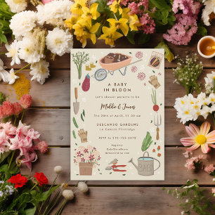 Baby in Bloom Growing Garden Kinderdusche Einladung