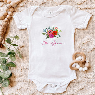 Baby in Bloom Helle Florale Babynamen Strampler