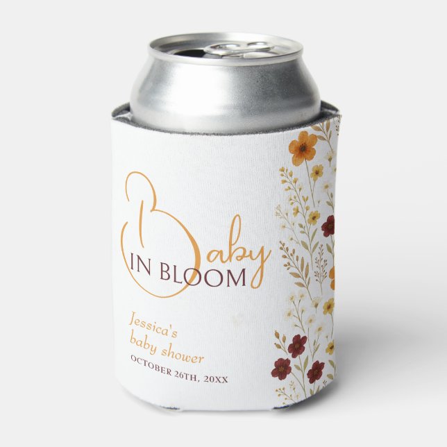 Baby in Bloom Herbst Wildblumen Kinderdusche Dosenkühler (Kanne Vorderseite)