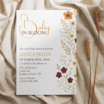 Baby in Bloom Herbst Wildblumen Kinderdusche