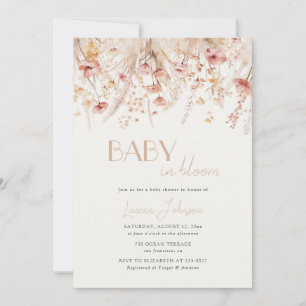 Baby in Bloom Herbstmohn Babyparty Einladung