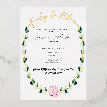Baby In Bloom - Invitation Annonce Bébé Fleurie av