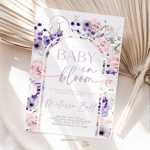 Baby in Bloom Invitation Baby Dusche Einladung
