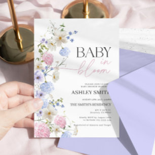 Baby in Bloom Invitation Pastel Floral Invitatio