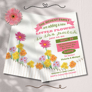 Baby in Bloom Kleine Blume Kinderdusche Einladung
