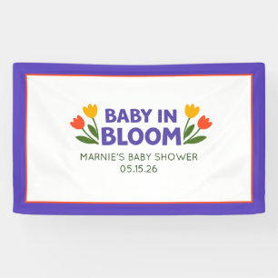 Baby in Bloom - Kräftige Farbige Tulpen Chic Baby- Banner