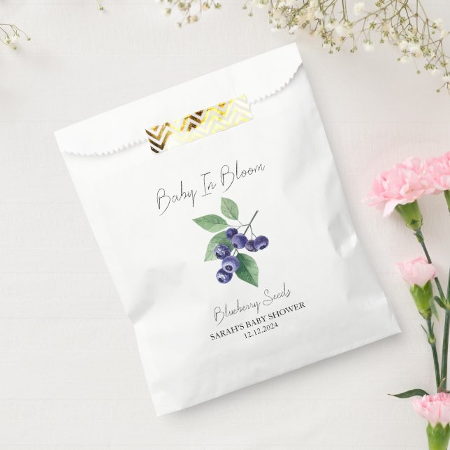 Baby in Bloom l Blueberry Seeds Baby Dusche Geschenktütchen (Versiegelt)
