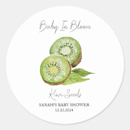 Baby in Bloom l Kiwi Seeds Baby Dusche Runder Aufkleber