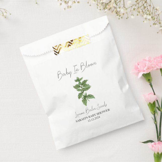 Baby in Bloom l Lemon Balm Seeds Baby Dusche Geschenktütchen (Versiegelt)