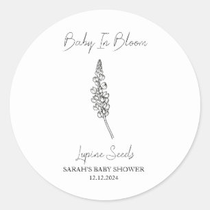 Baby in Bloom l Lupine Seeds Kinderdusche Runder Aufkleber