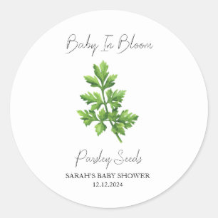 Baby in Bloom l Parsley Seeds Kinderdusche Runder Aufkleber