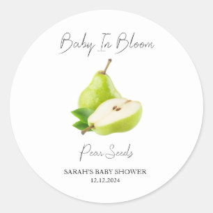 Baby in Bloom l Pear Seeds Kinderdusche Runder Aufkleber