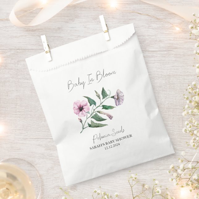 Baby in Bloom l Petunia Samen Baby Dusche Geschenktütchen (Ausgeschnitten)